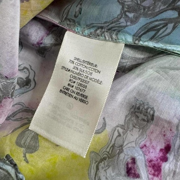 Alice + Olivia Silk Blouse Top Long Sleeve Cotton Size XS - Picture 6 of 10